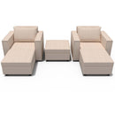 Ainfox 5-Seat Modular Sectional Sofa Sleeper Sofa Flannel Sofa with Storage Seat Beige
