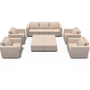 Ainfox 11-Seat Modular Sectional Sofa Sleeper Sofa Flannel Sofa with Storage Seat Beige