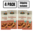Organic Focaccia Bread Mix With Dried Tomatoes And Roasted Garlic | Pack of 4 | 15.4 oz | Shipping Included | Heartland Gourmet  | 1400