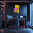 Bart Simpson Plexiglass Neon Art, Simpson Neon Sign, Neon Light Sign, Neon Wall Art