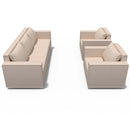Ainfox 5-Seat Modular Sectional Sofa Sleeper Sofa Flannel Sofa with Storage Seat Beige