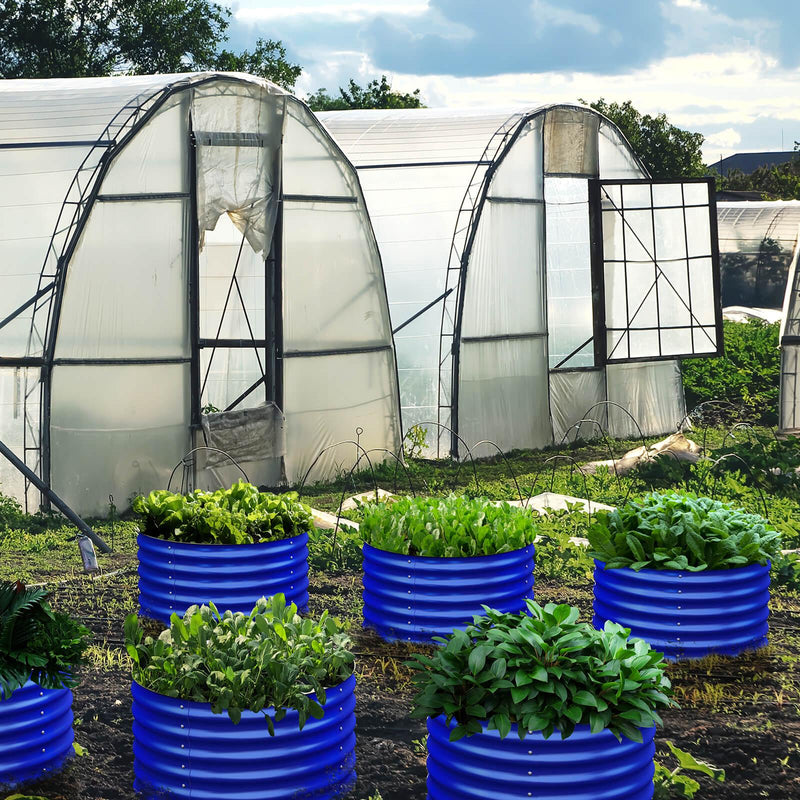 17" Tall, 24" Round Pair Raised Garden Beds , (2) per set. in Cobalt Blue