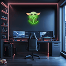 Yoda Neon Sign, Uv Print Neon, Start Wars Wall Decor, Yoda Uv Print Neon Sign