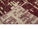 4x6 Hand Knotted Beige and Maroon Modern Abstract  Recycled Silk Area Rug