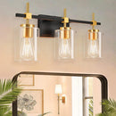Jasper Modern Clear Glass 3-Light Bathroom Vanity Light