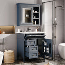 Bathroom Vanity With Medicine Cabinet, Royal Mirror Cabinet, Modern Bathroom Storage Cabinet With 2 Soft Closing Doors And 4 Drawers
