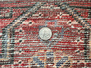 Antique Persian Tribal Rug 4x7, Red, Geometric Medallion, Handmade, Wool, Persian Zanjan Rug