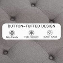 Grey Tufted Storage Ottoman Square For Living Room