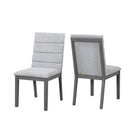 Oak Gray Finish & Tufted Upholstery Modern Dining Chairs Set of 2 – Sleek Comfort with Rubber Wood Frame