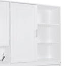 Twin Size Wall Murphy Bed with Top Cabinet, Shelves ,Space Saving Foldable Bed with Light & USB,White