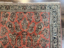 Antique Persian Sarouk Rug 4x7, Hand Knotted Wool Red Persian Carpet, Floral, Fine 300 KPSI