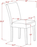 Parson Dining Chairs White Faux Leather Upholstered Pair