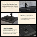 42" Floating Bathroom Vanity with Sink, Modern Wall-Mounted Bathroom Storage Vanity Cabinet with Black Quartz Sand Top Basin and Soft Close Drawers, Grey 24V12-42GR