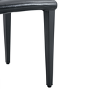Table and chair set.71*35.4 inch White And Black Spliced Dining Table With Storage Function In The Middle Of The Table Legs.Paired With 8 Black PU Dining Chairs, Simple And Versatile.