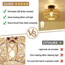 Mini Rattan Ceiling Light Fixture With Dimmable LED Bulb