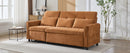 2-in-1 Sofa 82' Three-seater Sofa with Sofa Bed and Reversible Recliner, Orange Chenille