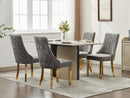 Rayon Cloth Flocking Chenille Dining Chairs Channel Kitchen Dinner Chair Comfy Fabric Upholstered Accent Chair for Dining Room with Golden Stainless Steel Plating Legs,Set of 2 (Gray), SW1647GY