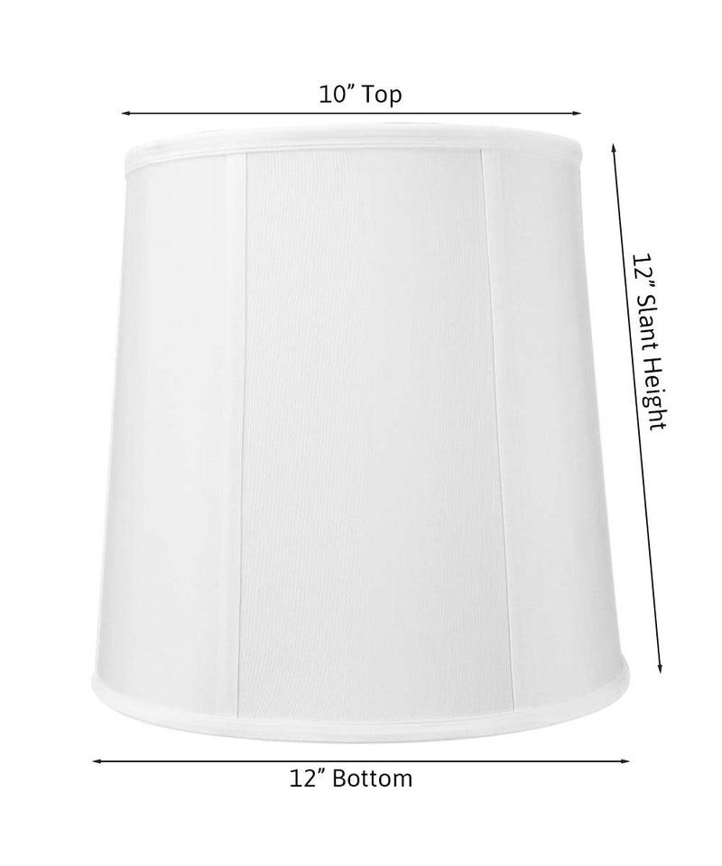 10x12x12 White Linen Fabric Drum Lampshade