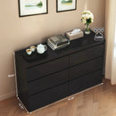 6 Drawer Black Dresser, Modern Bedroom Dresser with Spacious Countertop, Wood Storage Cabinet with Concealed Handles & 6 Deep Drawers for Bedroom, Living Room, Entryway, 15.7' D x 47.2' W x 30.9' H