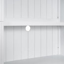 83.4' Tall Wood Bookcase with light strip,5-Tier Decor Bookshelves with Adjustable Shelves,Storage Organizer for CDs/Books,Free Standing Storage Shelves for Living Room,Home Office,White