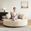 55''L Corduroy Chenille Foam Single Swivel Chair, Fluffy Modern Sleeper, 360 Degree Swivel Chair for Living Room, Bedroom, Lounge and Projection Room