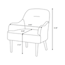 Chenille Armchair, Modern Style Accent Chair with Wood Legs, Comfy Design for Living Room, Bedroom, Office, Gray