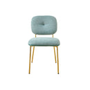 Modern Dining Chairs Set of 2,  Green Upholstered Accent Chairs with Metal Legs - Space-Saving Contemporary Seating