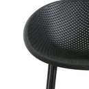 Modern Outdoor Gable Barstool Set of 2 with Weather-Resistant Design in Black Iron and Plastic