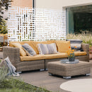 Decorative Freestanding Metal Privacy Screen for Indoor & Outdoor Use, White, 76' H x 48' W
