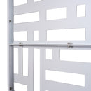 Decorative Freestanding Metal Privacy Screen for Indoor & Outdoor Use, White, 76' H x 48' W