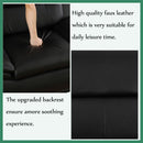 Leather Sofa Set 3 Piece Black Living Room Furniture