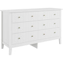 White 6 Drawer Dresser With Deep Space Finish Storage