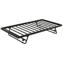 Twin Size Metal Daybed with LED and Adjustable Trundle, Pop Up Trundle, Black