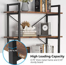 Industrial Rustic 5 Tier Etagere Bookshelf With Metal Frame