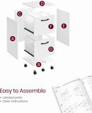 2 Drawer File Cabinet White Office Filing Cabinet For A4 And Letter Size Files With Mobility