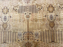 Pakistani Carpet 9x12, Finely Hand Knotted 270 KPSI, Cream, Allover Pattern