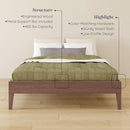 Full Size Dark Brown Platform Bed Frame Durable Quality