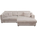 105' Oversized Sectional Sofa Cloud Couch for Living Room, Modern stripe L Shaped Couch, Comfy Boucle Modular Sofa Sleeper with Moveable Ottoman WIth/6 Pillow(WHITE)