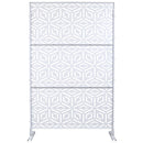 Outdoor & Indoor Privacy Screen Metal Privacy Screen 76' H×48' W, Freestanding Decorative Privacy Screen for Deck Balcony Patio, Privacy Fence Panels for Outside Lawn Garden PS115 WHITE