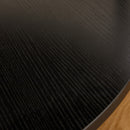 Modern Upholstered Round Ottoman Coffee Table with Storage Shelf and Black Metal Legs, Beige Faux Fur
