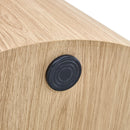 Natural Wood Cylindrical Coffee Table with MDF Material for Living Room, 27.5 Inch Diameter,12 inches high, and MDF material for living room furniture.
