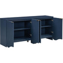 Vertical Stripes and Wavy Design of a Four-Door Cabinet Cabinet Suitable for Hallway, Entryway, Living Room