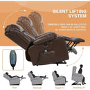 Brown Power Recliner With Massage And Heat Therapy