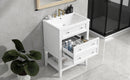 24' Bathroom Vanity With Sink, Bathroom Storage Cabinet with Drawer and Open Shelf, Solid Wood Frame, White (Old Sku:SY999991AAK)