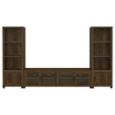 Sachin 3-piece 79-inch TV Entertainment Center Dark Pine