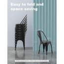 Stackable Tolix Style Metal Dining Chair Black Set of 4
