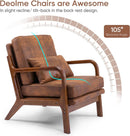 Brown Microfiber Midcentury Modern Accent Chair Set
