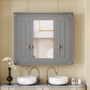 Wall Mounted Bathroom Cabinet With Mirror And 5 Shelves, Rectangular Design