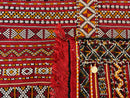 Moroccan Kilim Rug 4x8, Flatweave, Bohemian, Red Ivory Orange