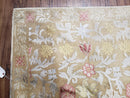 Modern Tibetan Rug 6x9, Wool and Silk Tibetan Rug, Handmade Tibetan Rug, Silk Flowers, Contemporary Rug, Soft Rug, Tibetan Area Rug, Tan